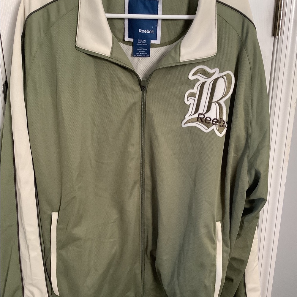 Reebok olive green TRACK JACKET - XXL - Full zip